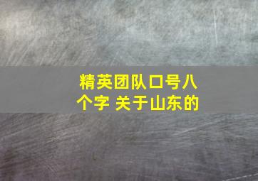 精英团队口号八个字 关于山东的